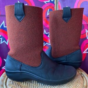 Berkemann Molina Wool Leather Pull On Red Boots Hamburg Artisan Europe European